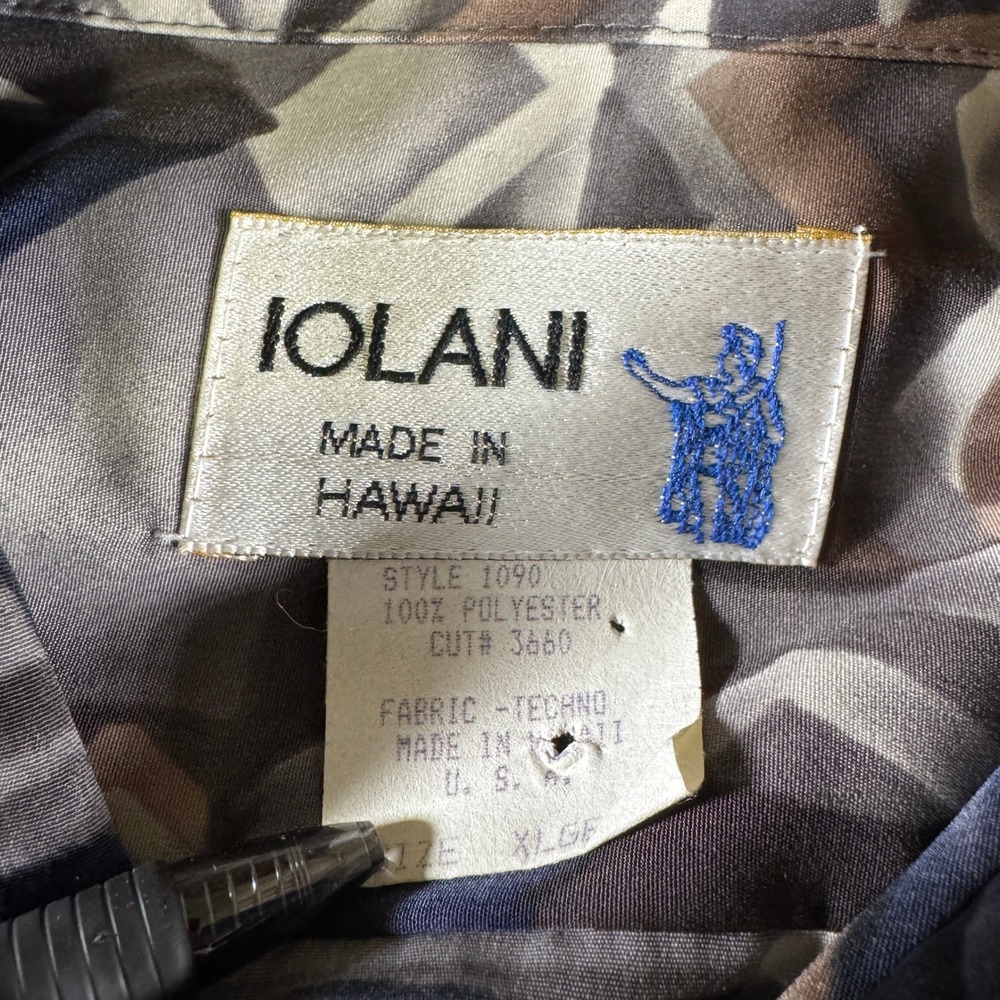 Vintage‎ Iolani Sportswear Shirt Mens XL Abstract Multicolor Hawaiian Button 60s - Picture 2 of 5